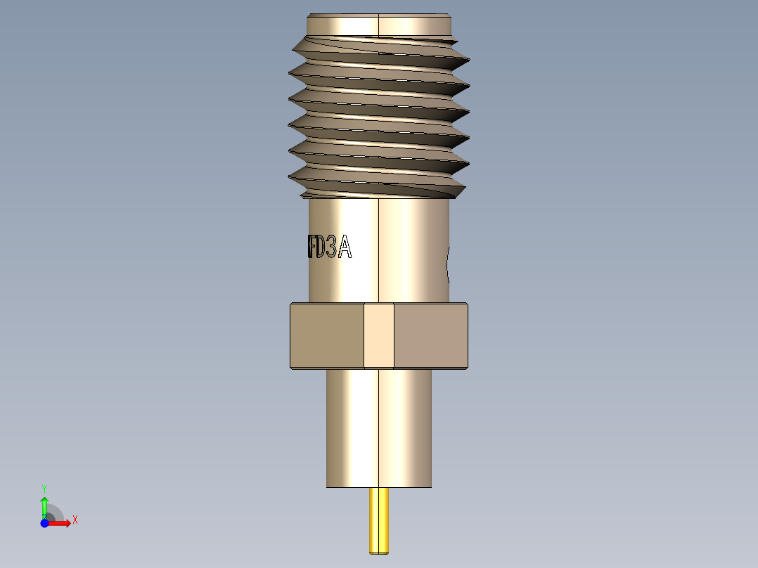 SSMA-KFD3A镀铬射频连接器插座前视图