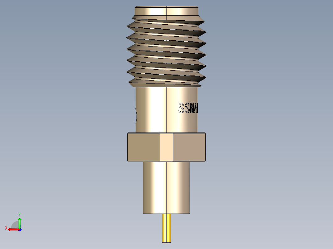SSMA-KFD3A镀铬射频连接器插座后视图