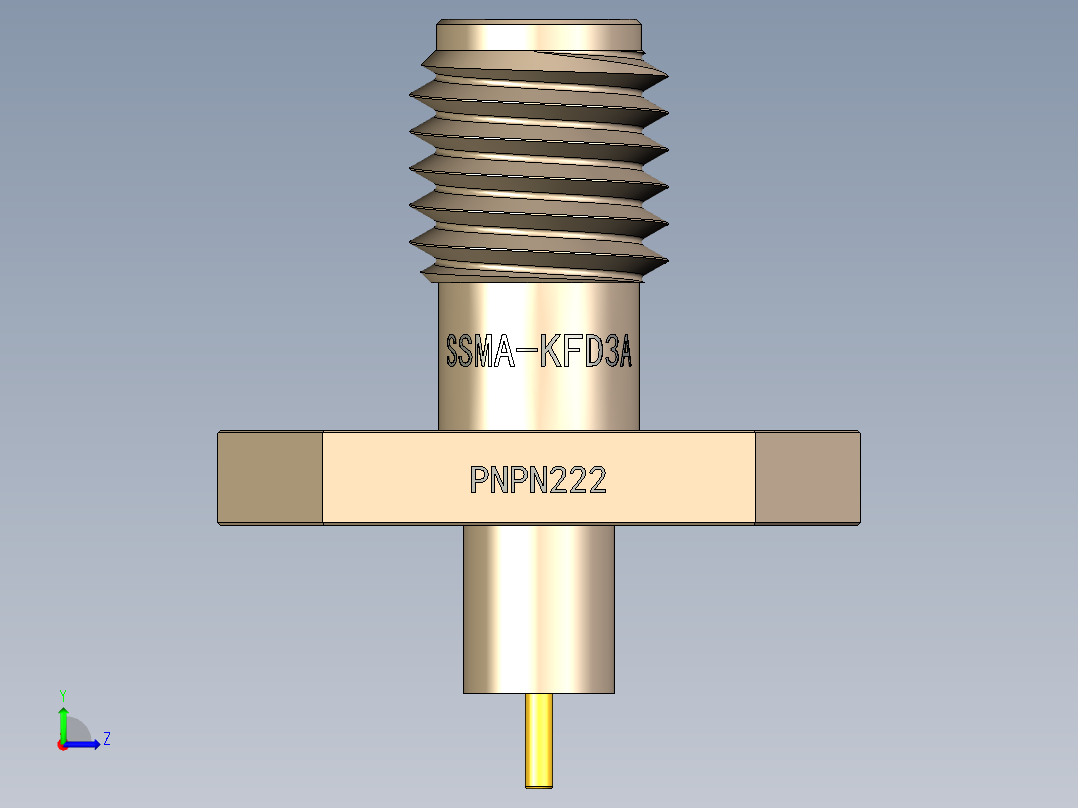 SSMA-KFD3A镀铬射频连接器插座左视图