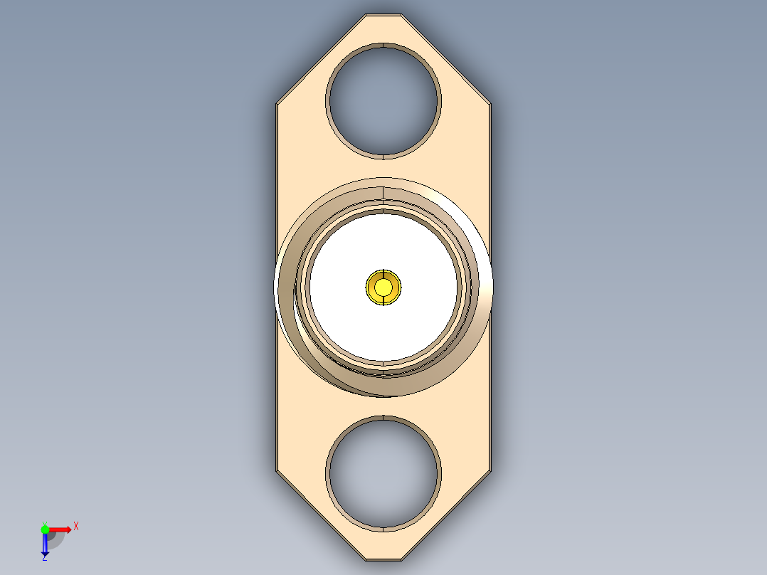 SSMA-KFD3A镀铬射频连接器插座俯视图