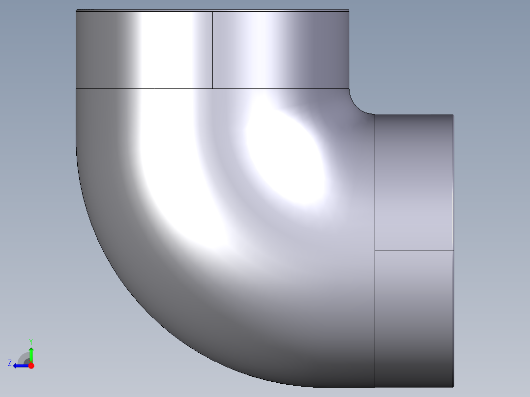 2GIV (A) 90用溶剂焊接的弯头弯头右视图
