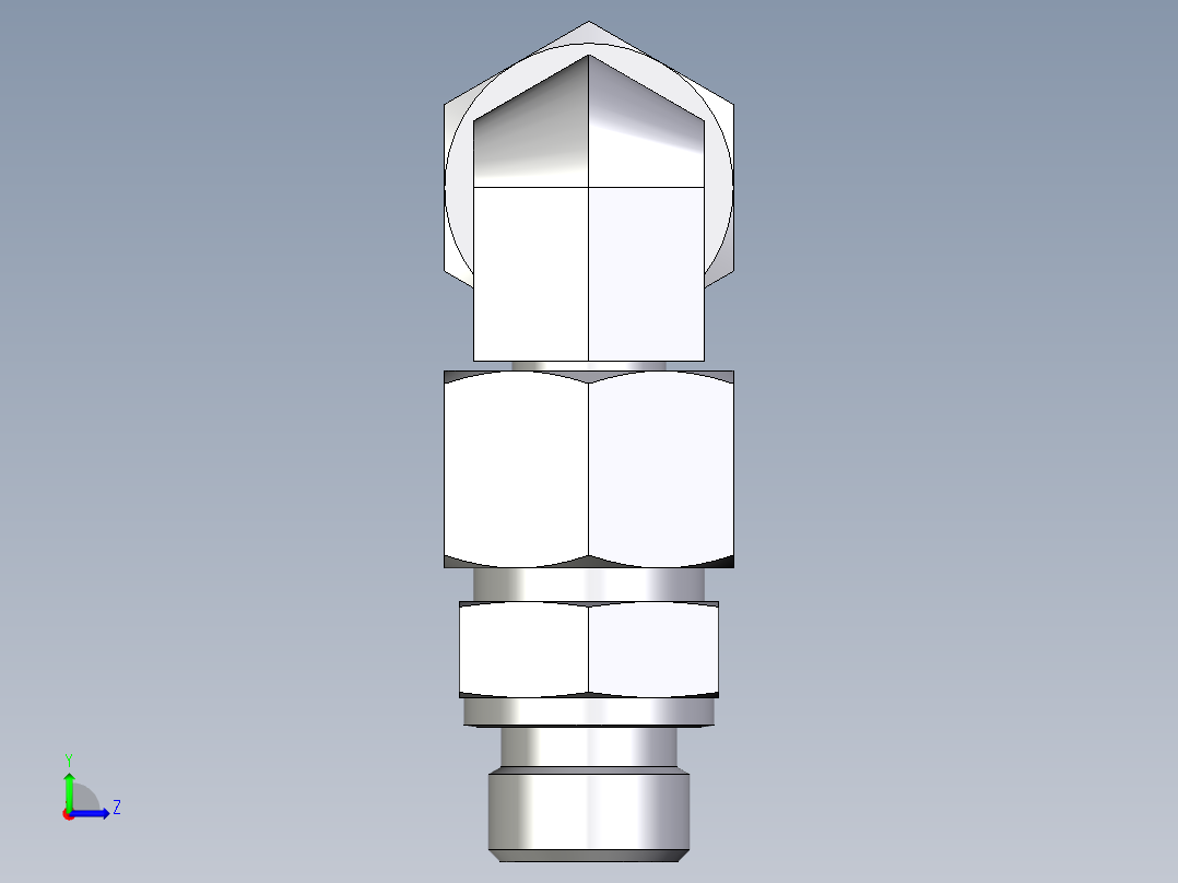 卡套式工业通用硬管接头EO_Assembled_adjustable_standpipe_elbow_EVW16SR71左视图