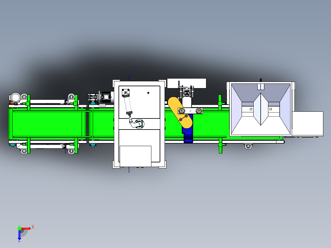 分选定量包装机俯视图