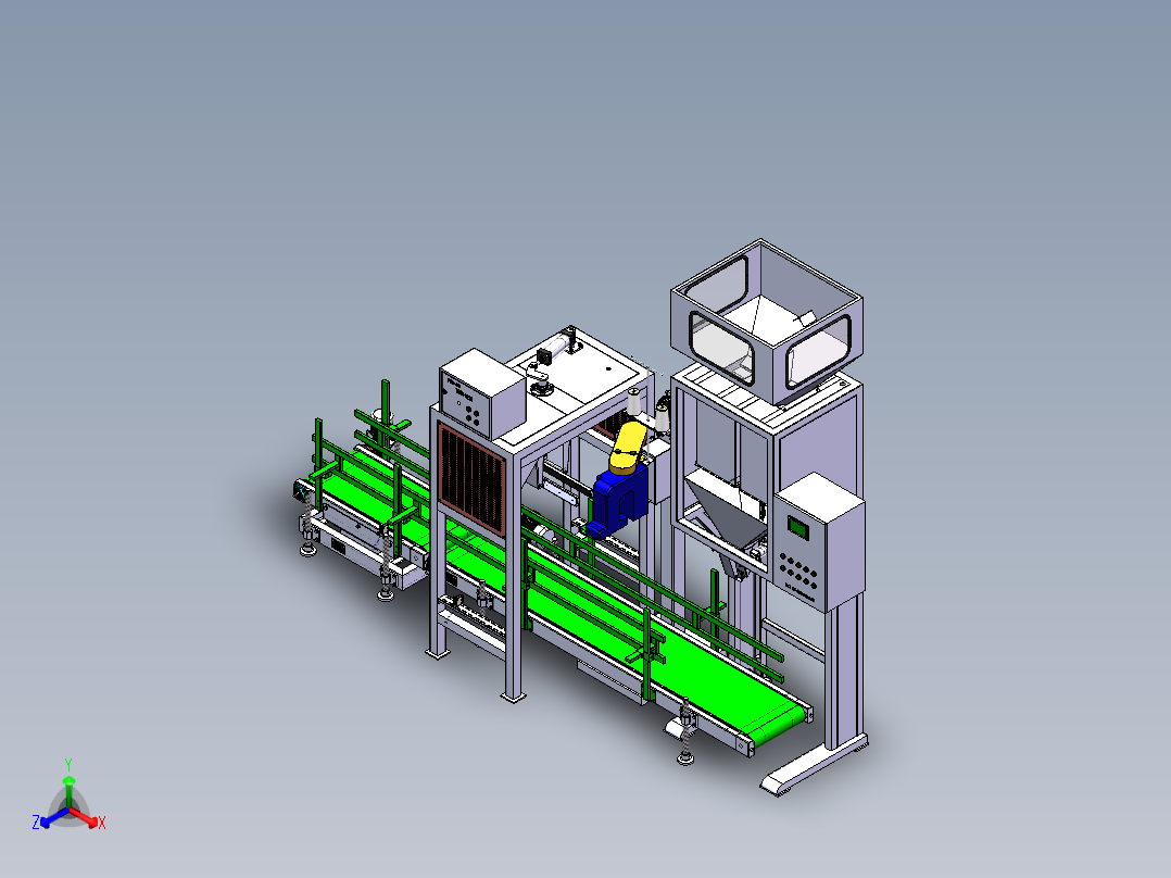 分选定量包装机正等轴测图