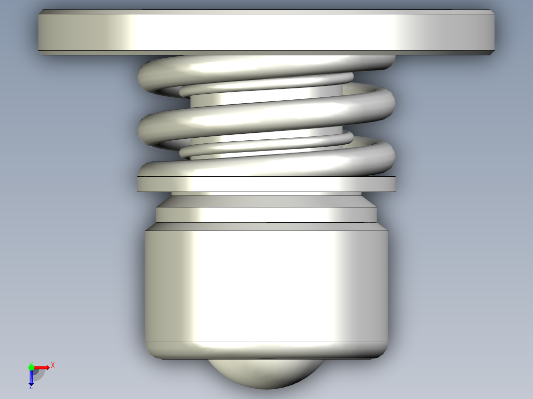 彈簧式萬向滾珠26-3D多系列多零件图纸模型俯视图