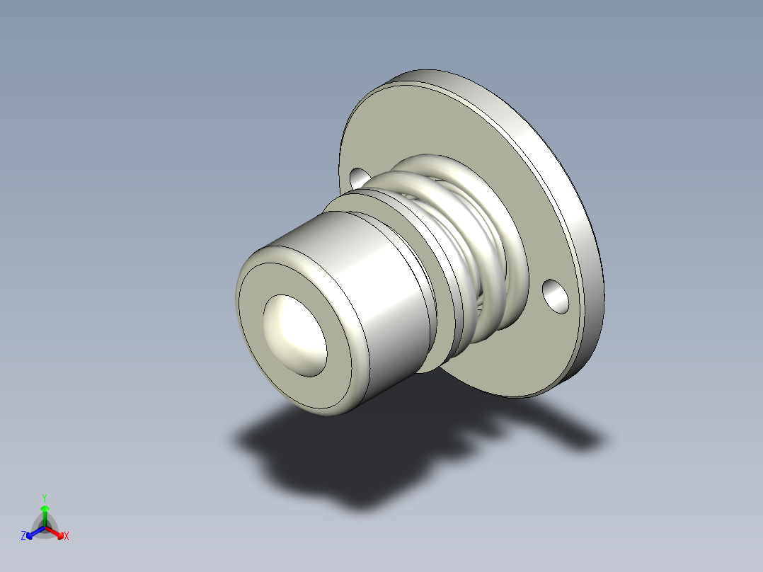 彈簧式萬向滾珠26-3D多系列多零件图纸模型正等轴测图