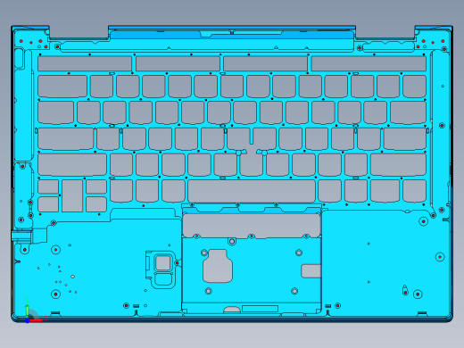 笔记本C壳攻牙钻孔UG刀路程序模型前视缩略图