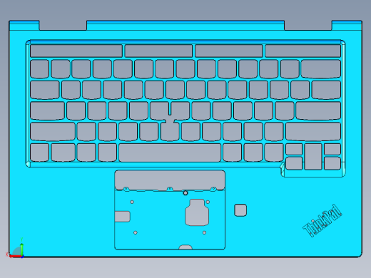 笔记本C壳攻牙钻孔UG刀路程序模型后视缩略图