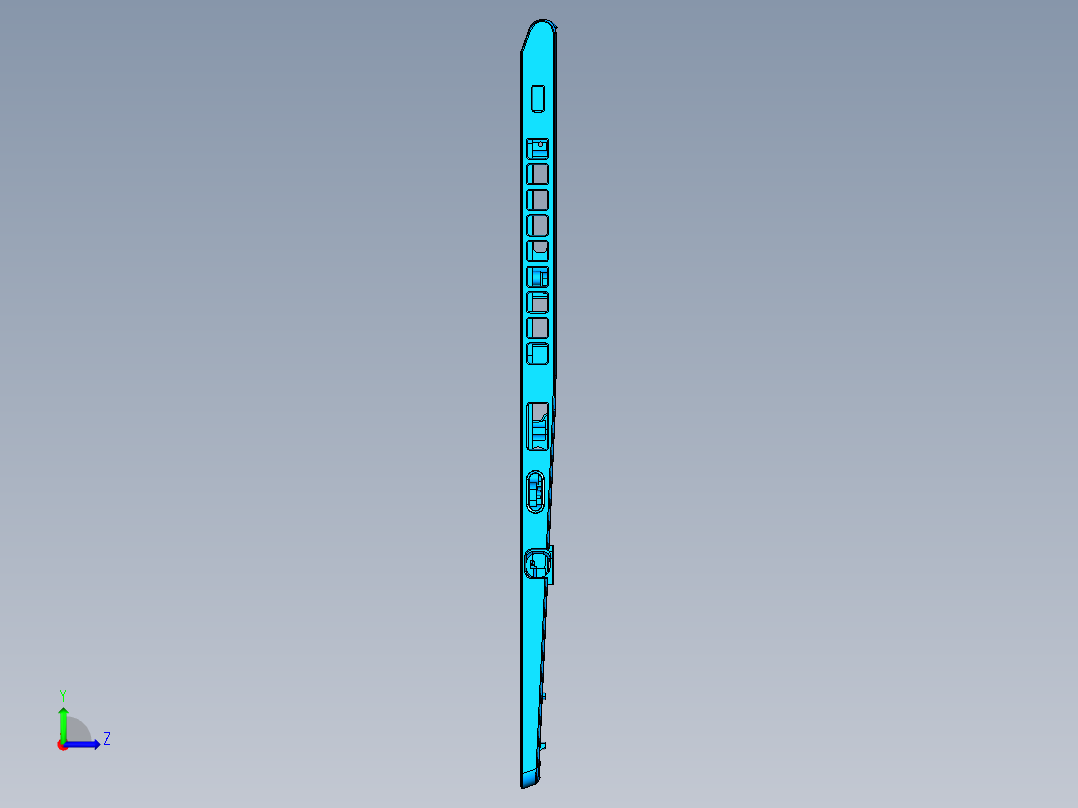 笔记本C壳攻牙钻孔UG刀路程序模型左视图