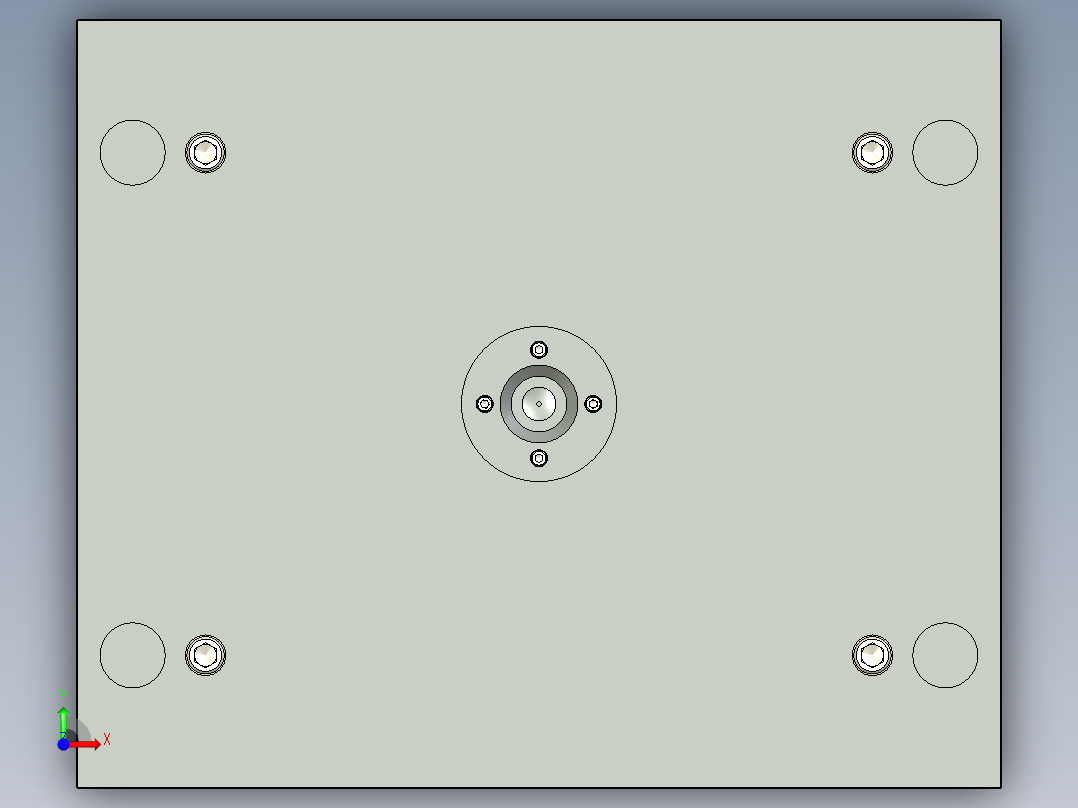 A2004950-带凸台模具底座的型芯和型腔的全模前视图