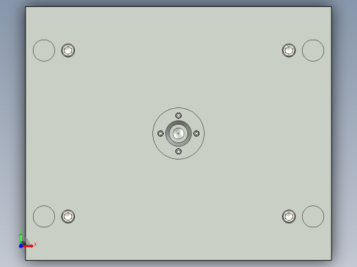 A2004950-带凸台模具底座的型芯和型腔的全模前视缩略图