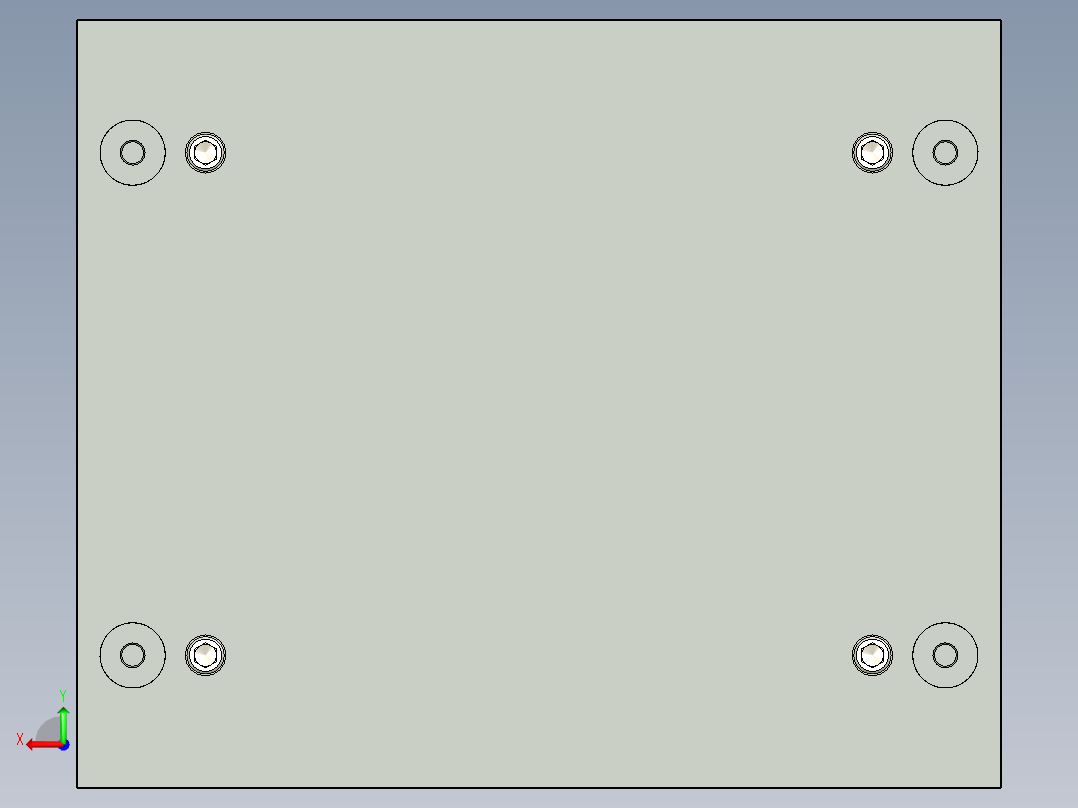 A2004950-带凸台模具底座的型芯和型腔的全模后视图