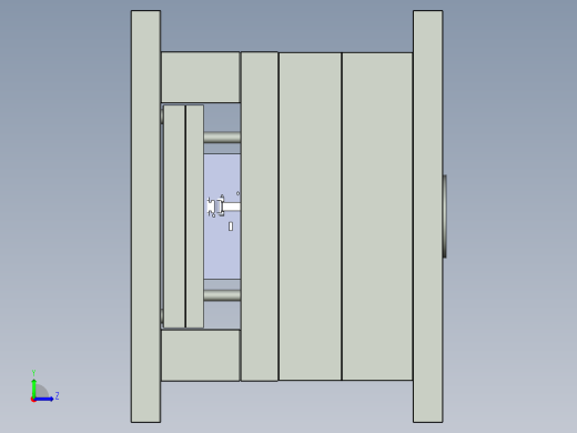 A2004950-带凸台模具底座的型芯和型腔的全模左视缩略图