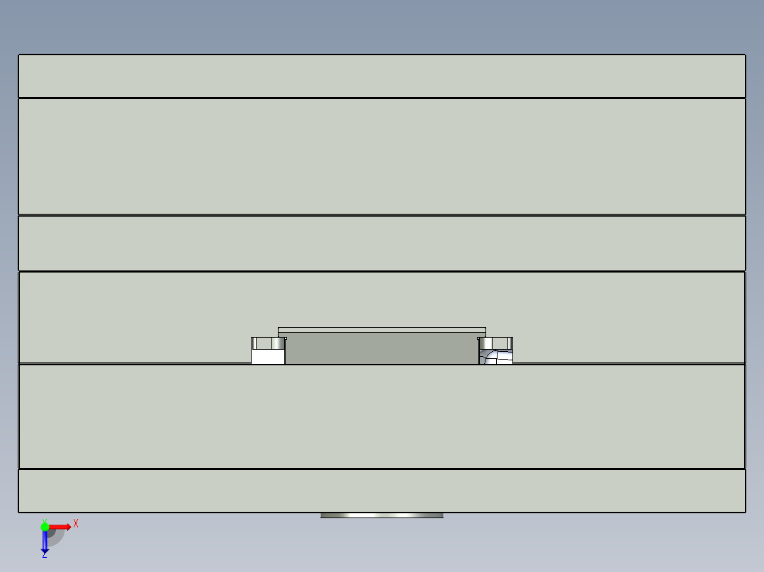 A2004950-带凸台模具底座的型芯和型腔的全模俯视图