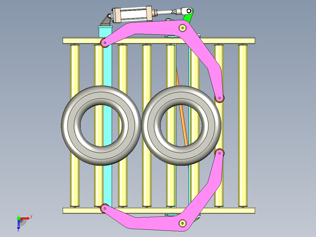 轮胎对中单放器俯视图