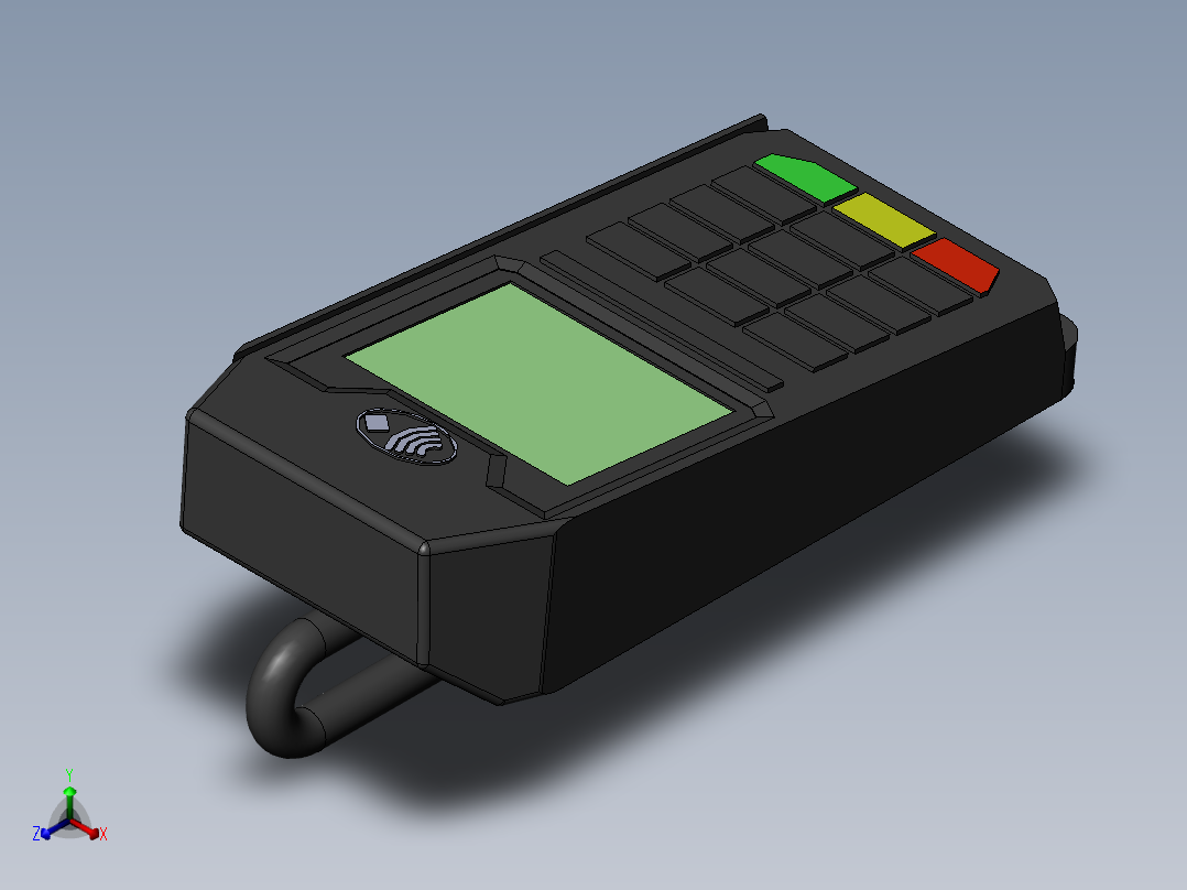 POS终端银捷巷_3600正等轴测图