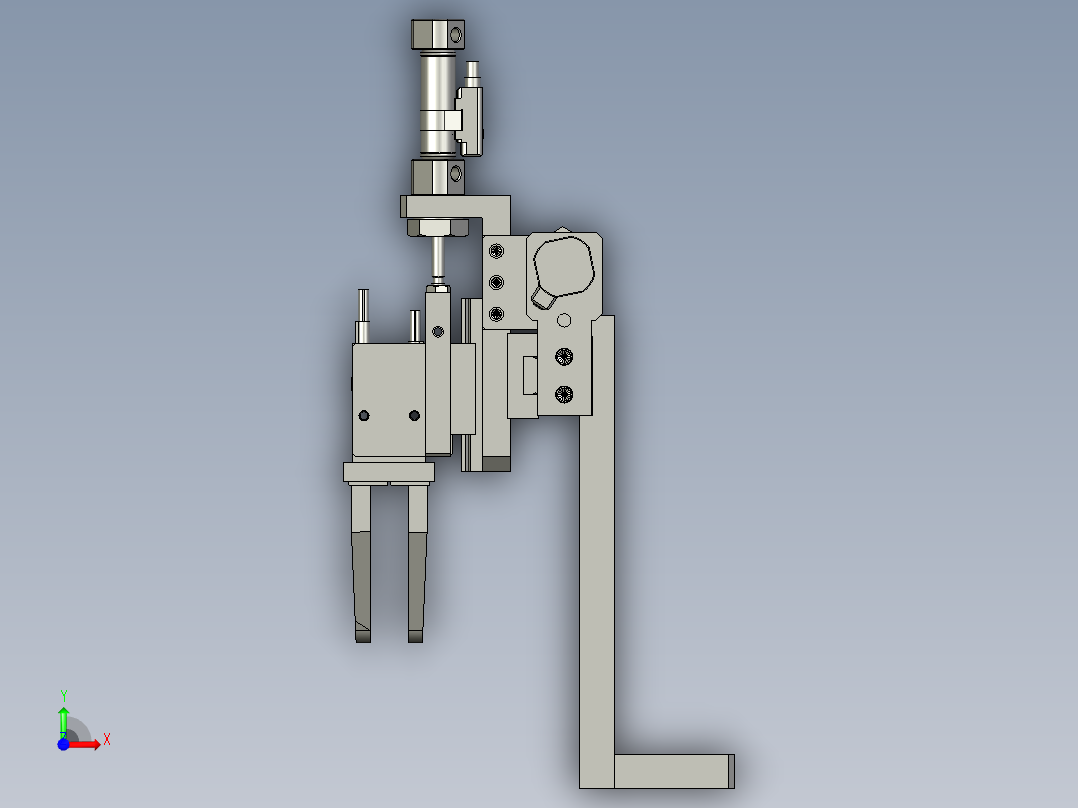 转移至包胶部分前视图