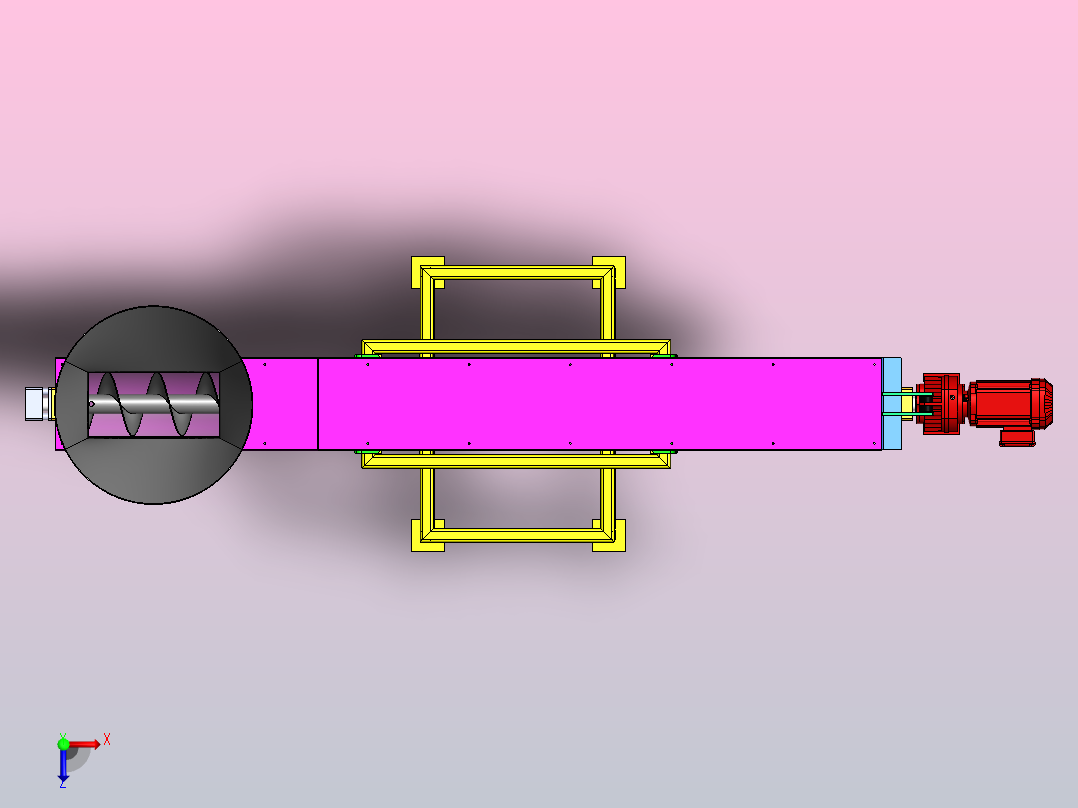 螺旋输送机俯视图