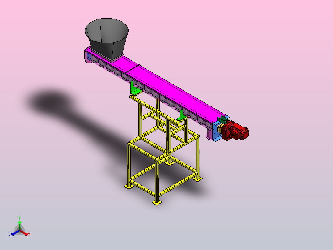 螺旋输送机正等轴测图