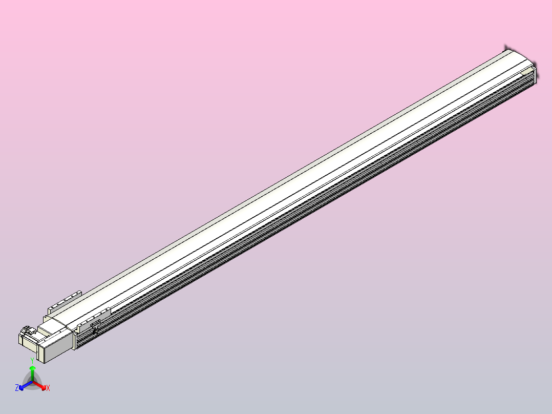 皮带直线轴半封闭可选导轨TPA-HNB-202D-140-L2600-MR-C-P75-N3主视图