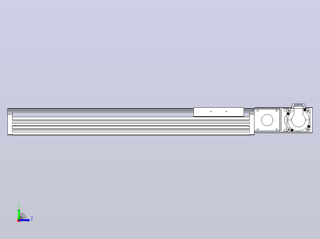 皮带直线轴半封闭可选导轨TPA-HNB-120D-110-L400-MR-C-P40-N3左视图