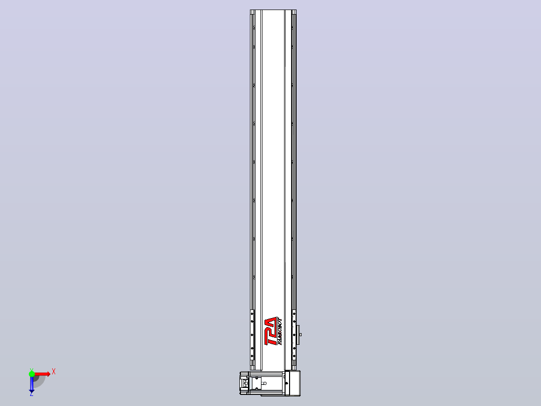 皮带直线轴半封闭可选导轨TPA-HNB-120D-110-L700-RU-C-P40-N3俯视图