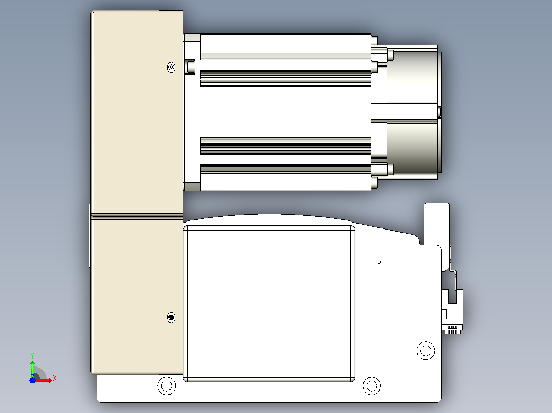 皮带直线轴半封闭可选导轨TPA-HNB-220D-176-L900-LU-Y-P1K-N3前视图