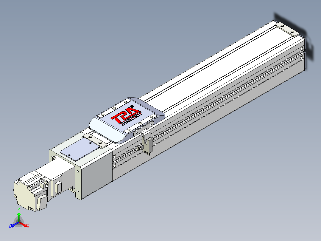 滚珠丝杠直线轴带导轨全封闭TPA-HCR-65S-1610C-L250-M-Y-P10-N3主视图