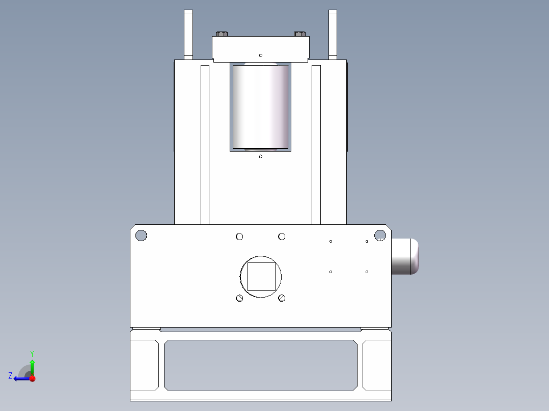 扩径机侧弯扶正辊装置右视图