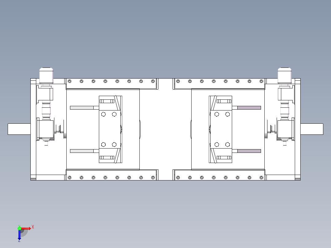 扩径机侧弯扶正辊装置俯视图