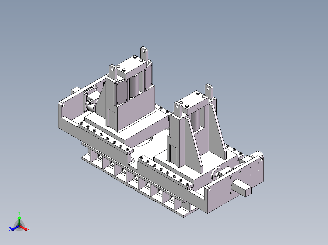 扩径机侧弯扶正辊装置正等轴测图