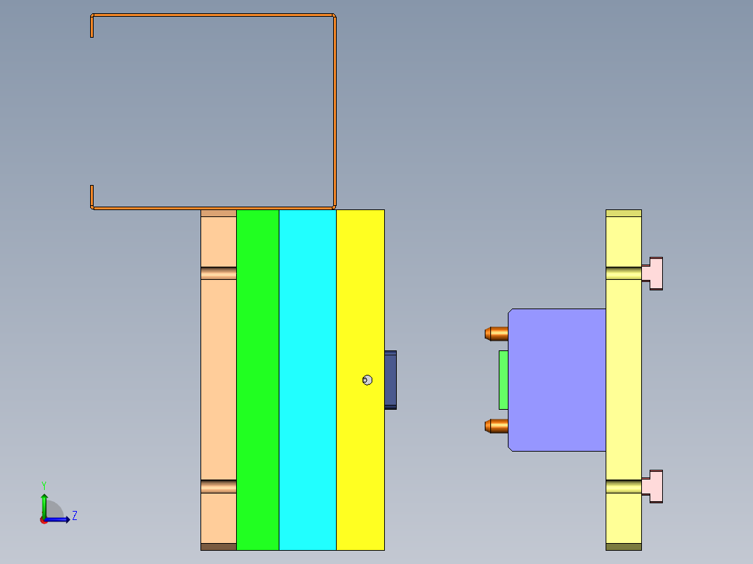铆接夹具加工件左视图