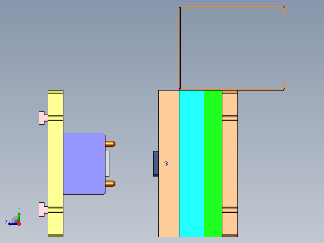铆接夹具加工件右视图