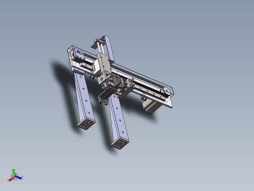 气缸夹取物料双手指气缸旋转及步进电机搬运机械手sw13可编辑