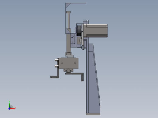 气缸夹取物料双手指气缸旋转及步进电机搬运机械手sw13可编辑前视缩略图