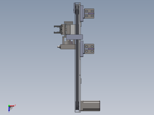 气缸夹取物料双手指气缸旋转及步进电机搬运机械手sw13可编辑俯视缩略图