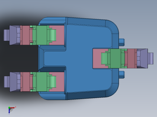 三指自适应机器人手爪夹持器3D图纸 Solidworks设计 附STEP俯视缩略图