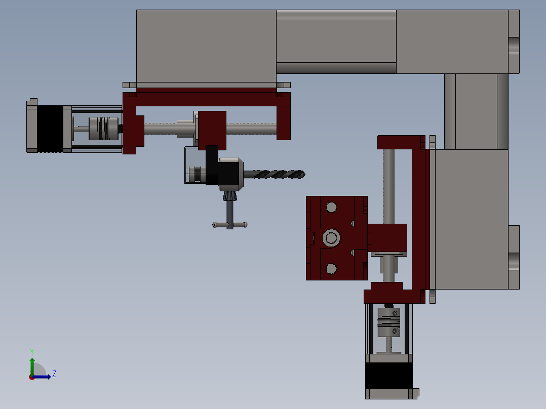 小型桌面铣床左视图