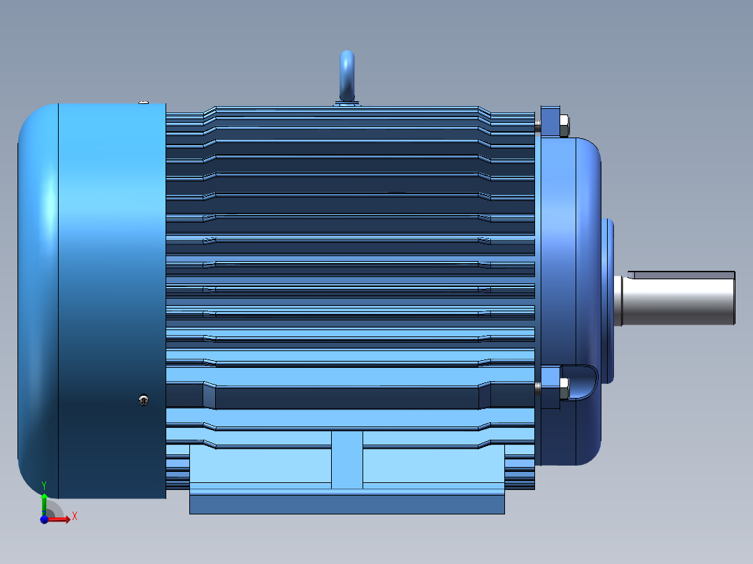 三相异步电机内部结构SolidWorks图纸 3d模型前视图