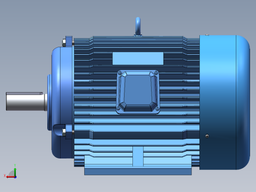 三相异步电机内部结构SolidWorks图纸 3d模型后视缩略图