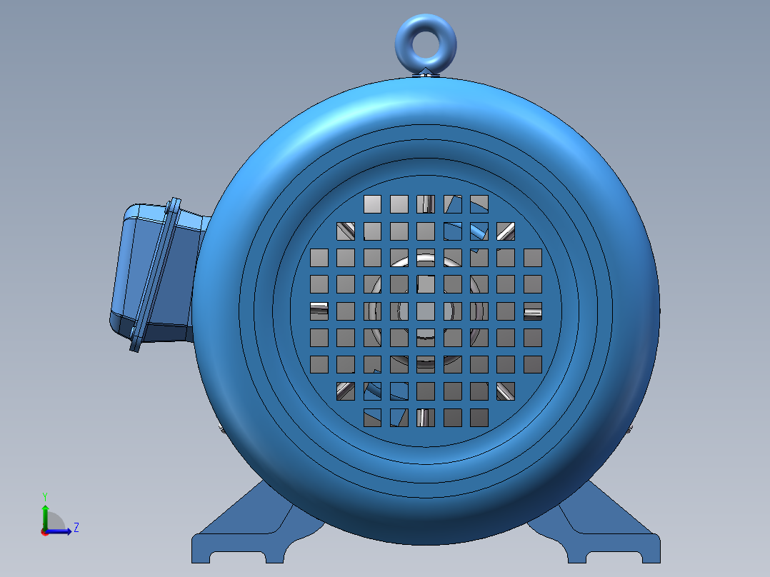 三相异步电机内部结构SolidWorks图纸 3d模型左视图