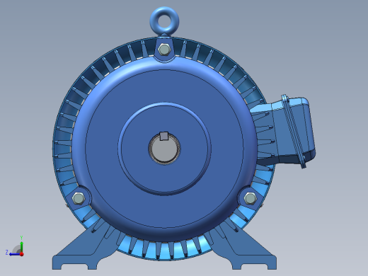 三相异步电机内部结构SolidWorks图纸 3d模型右视缩略图