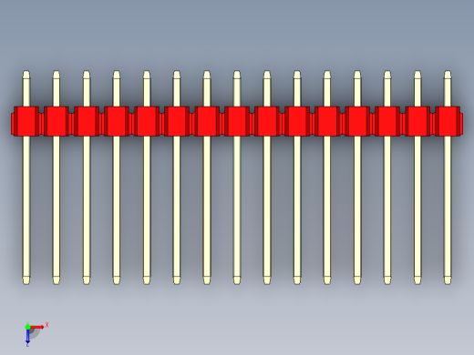 彩色公头100mil（2.54mm）系列-DS1021_red_1x15p_100mil_Type5_rev1.0俯视缩略图