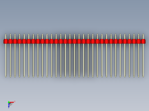 彩色公头100mil（2.54mm）系列-DS1021_red_3x31p_100mil_Type19_rev1.0俯视缩略图