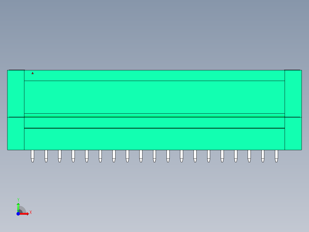 DEGSON 15EDG（公头） 3.81mm 螺钉锁紧，插拔式接线端子 FullPack-15EDGVTM-3.81-38P-14-00AH前视图