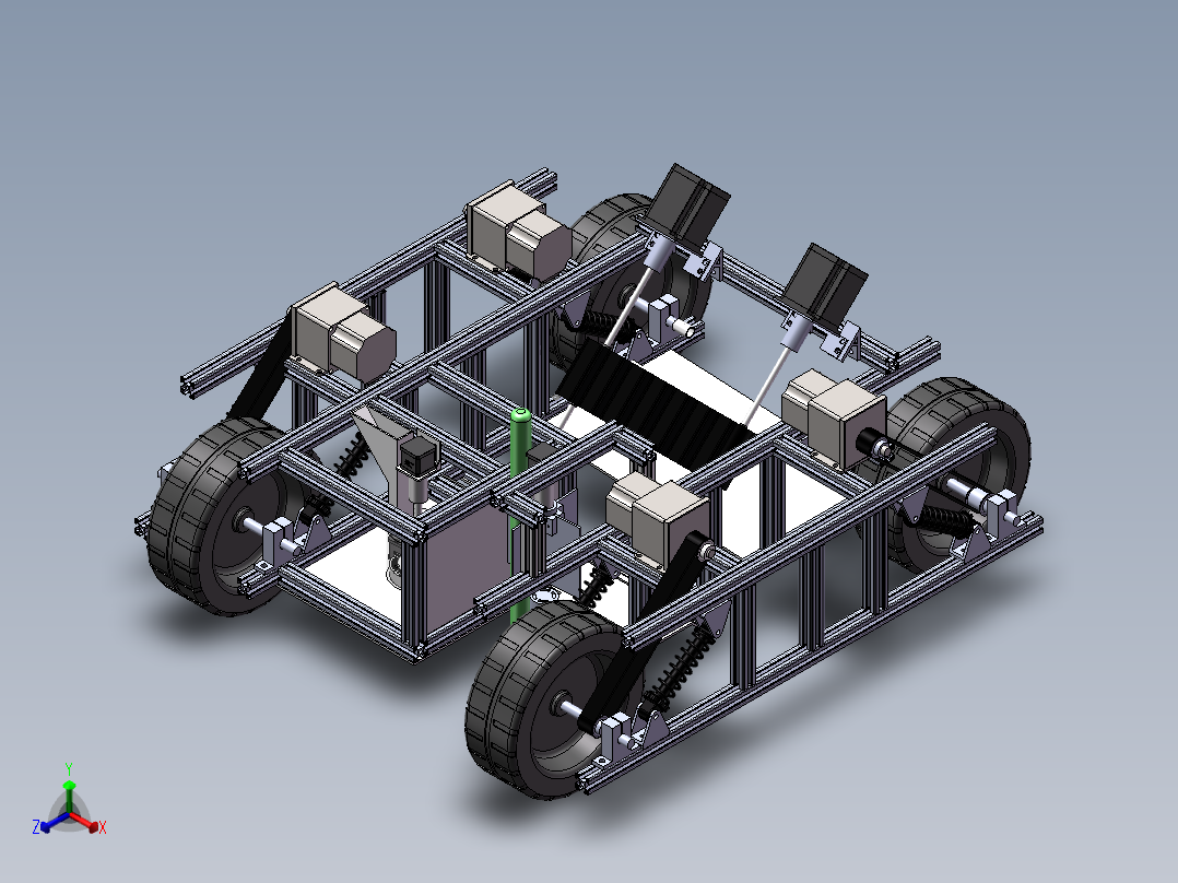 莴笋收割播种一体车正等轴测图