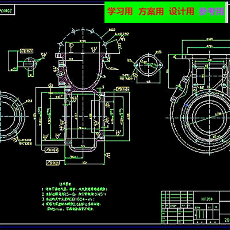 潜水排污泵CAD图纸 机械设计CAD图纸DWG图纸2D图纸