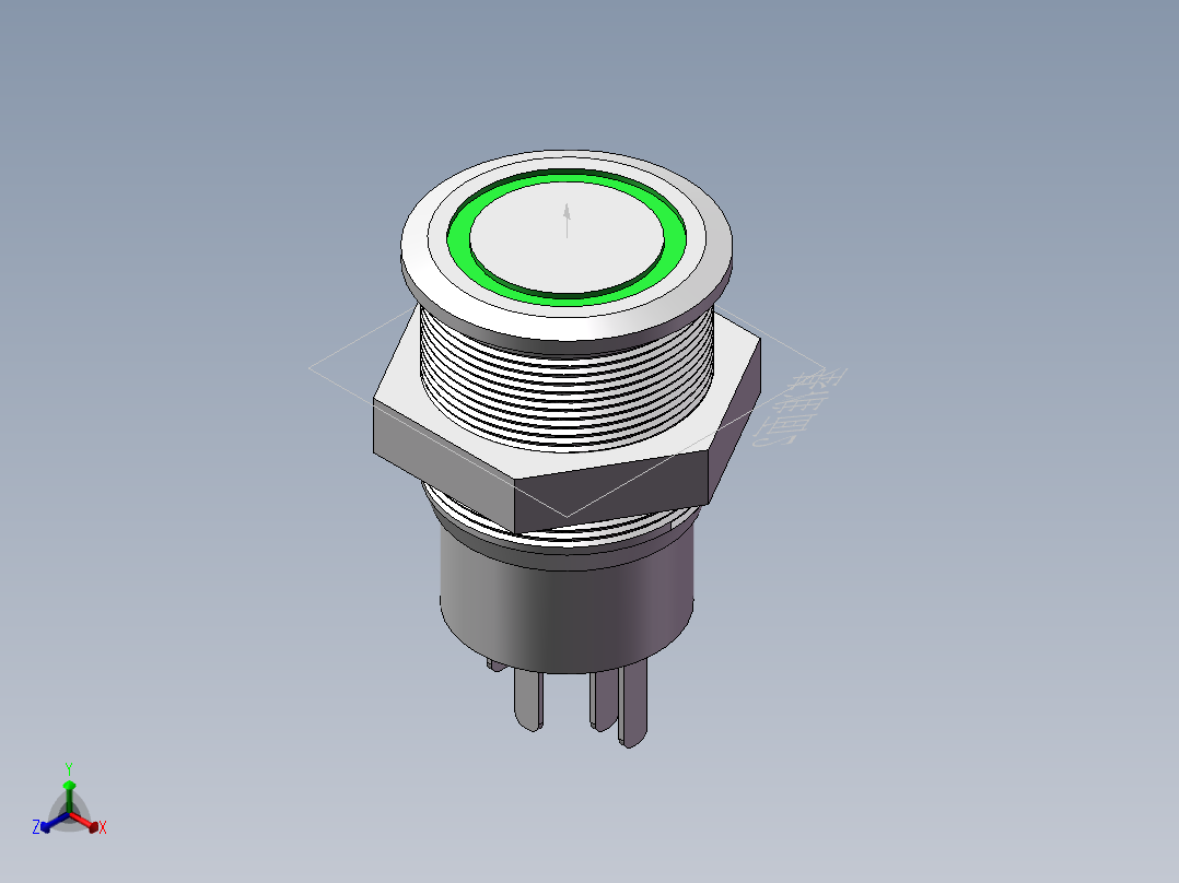 按钮1正等轴测图