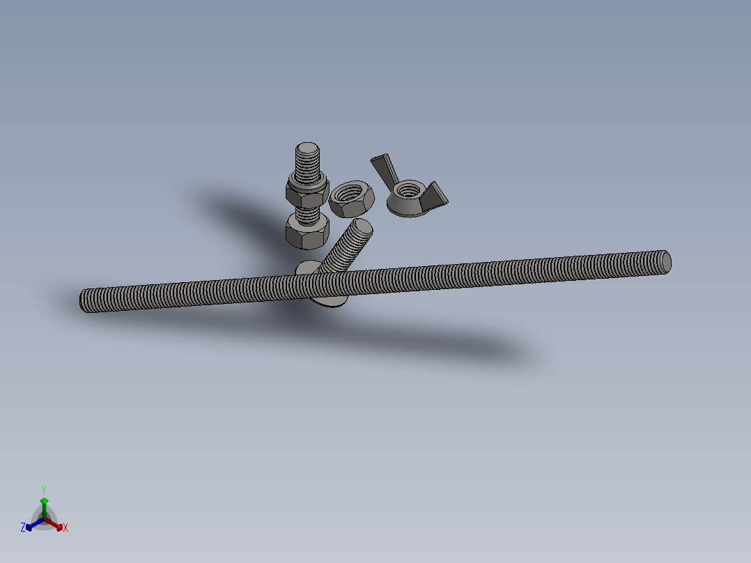 m8-螺栓螺母.4正等轴测图