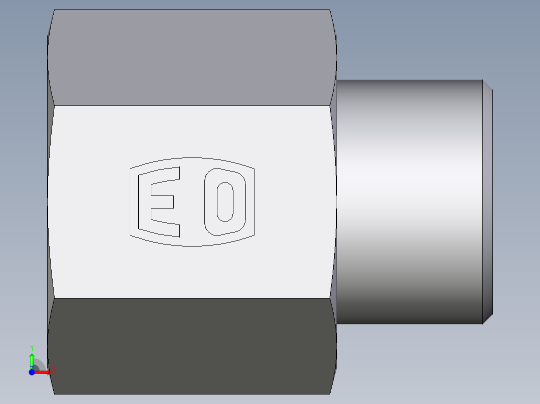 卡套式工业通用硬管接头EO_Swivel_connector_GAI14SRCFX前视图